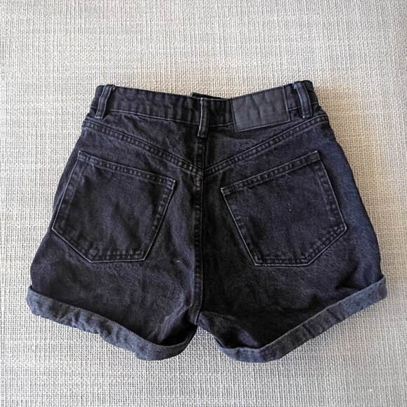 ZARA High-Waisted Black Denim Jean Shorts | Size 0 - Picture 2 of 7